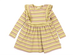 Petit Piao dress adope rose/yellow corn/mustard stripes